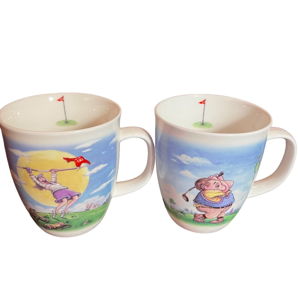 Savoir Vivre London New Bone China‎ Golf Coffee Mugs Lot of 2